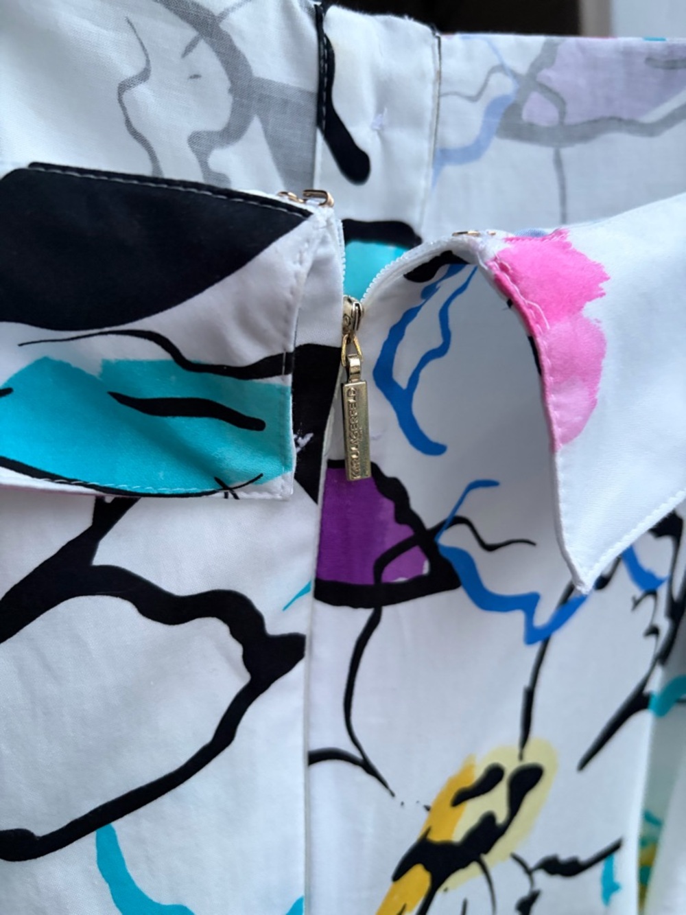 🆕🌸🦋Karl Lagerfeld Paris Floral Midi Cotton Pockets Dress White Summer Size4 6 12 - Picture 10 of 17